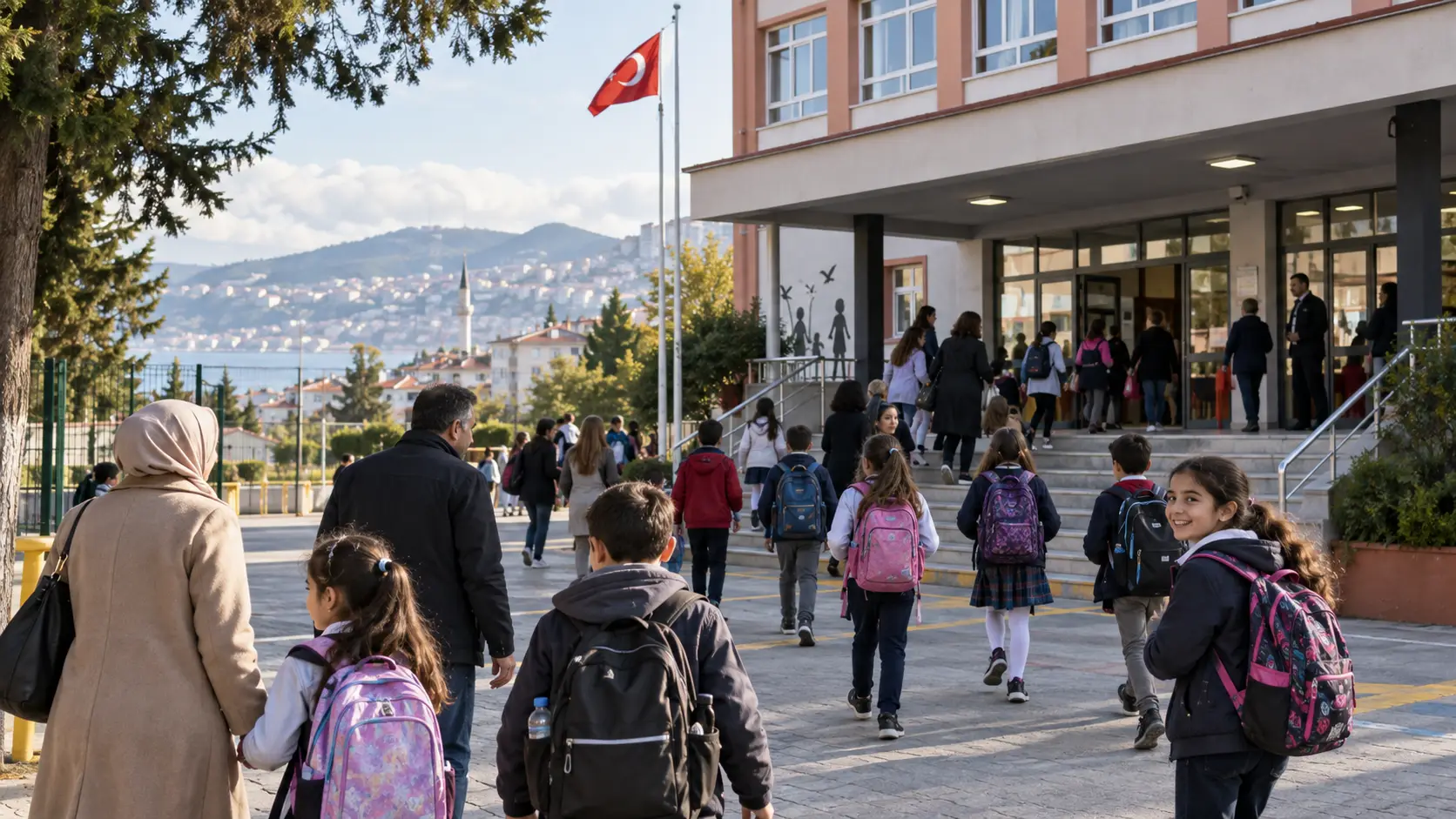 Trabzon’daki okullarda öğrencilerin giriş ve çıkışlarını takip etmek için uygulanan kimlik kartı sistemi